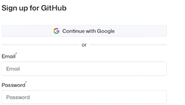 GitHub sign-up form
