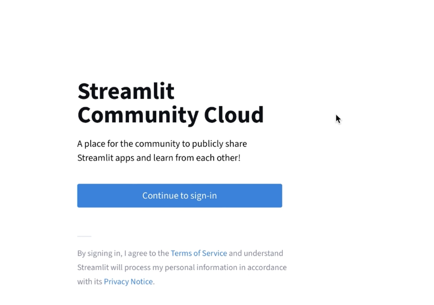 Streamlit: Continue to sign-in