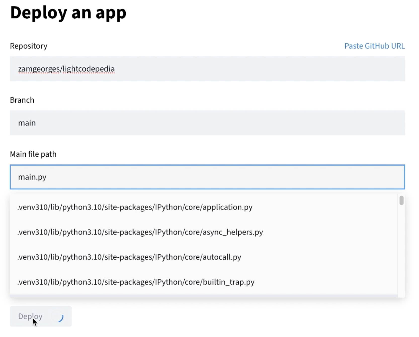 Streamlit deploy form (main.py)